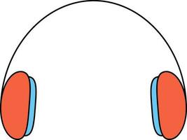 Isolated Headphone Icon in Orange Color. vector