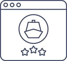 Online Cruise Rating Icon In Blue Line Art. vector