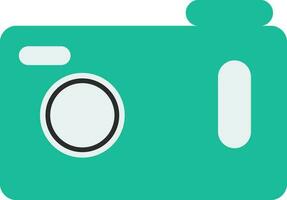 Isolated camera in green color. vector