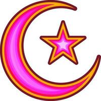 Creative crescent moon with star. vector