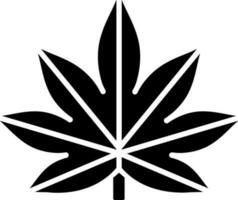 Maple leaf icon in Black and White color. vector