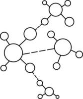 Isolated Molecule Icon in Line Art. vector