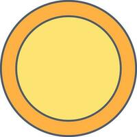 Illustration Of Plate Icon Or Symbol In Yellow Color. vector