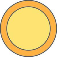 Illustration Of Plate Icon Or Symbol In Yellow Color. vector