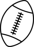 Rugby ball in black line art illustration. vector