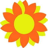 Yellow and orange flower icon. vector