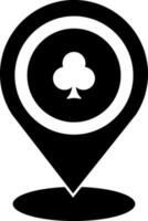 Casino sign on placeholder pin icon or symbol. vector