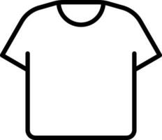 T-Shirt icon or symbol in black line art. vector