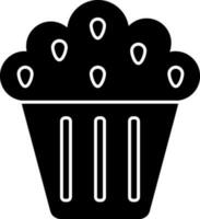 Muffin icon or symbol in Black and White color. vector