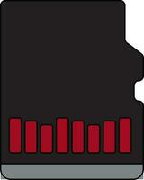 Black and red memory card. vector