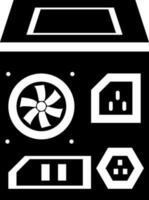 Back side of CPU in flat style. Glyph icon or symbol. vector