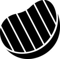 Black and White illustration of steak icon in flat style. vector