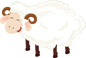 Cute cartoon of sheep on white background. vector