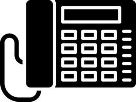 Black and White illustration of telephone icon. vector