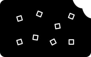 Black And White Color Biscuit Icon. vector