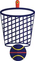 Flat style basket with ball. vector