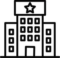 Line art star building icon in flat style. vector