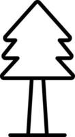 Xmas tree icon in line art. vector