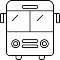 Black Linear Style Bus Icon Or Symbol. vector