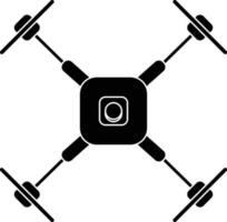 Black drone camera in flat style. vector
