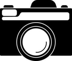 black and white illustration of a camera. vector