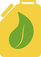 Eco Fuel icon of Canister in yellow and green color. vector