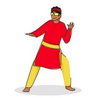 Young Indian Man Character With Stop Hands Gesture On White Background. vector