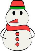 Isolated Colorful Snowman Icon In Flat Style. vector