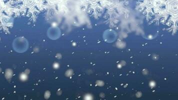 Snowflake crystals formation with ice falling over the screen - Christmas snow - free video