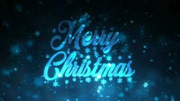 Merry Christmas text animation with snow particles and snowflakes Pro Video