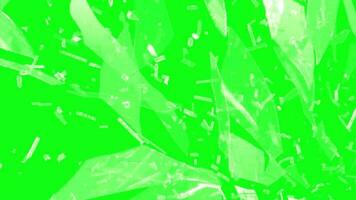 Broken glass - Shatter glass effect Green screen background - Broken window on Chroma key free Video