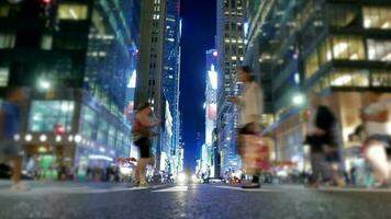 Pedestrians walking on crowded urban street commuting to work video