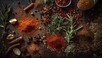 Spice up your cooking with a gourmet seasoning collection bowl generated by AI photo