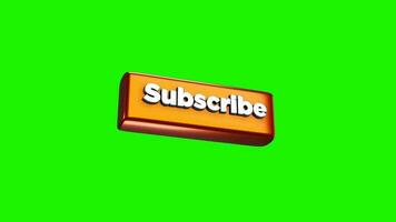 3d subscribe in chrome and red glossy on a green background video