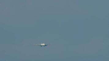 SOCHI, RUSSIA JULY 30, 2022 - Long shot of Boeing 737 of Pobeda Airlines landing at Sochi airport. Tourism and travel concept video