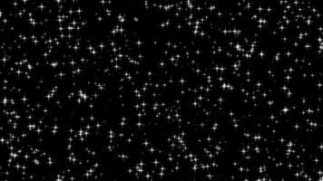Sparkle stars glitter particle animation on black background video