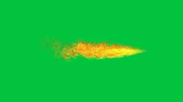 fogo chama atirador spray animação em verde tela fundo video