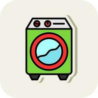 Washing machine Vector Icon Design