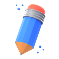 3D pencil illustrations render of versatile and precise pencil icon designs. Perfect for writing, drawing, and unleashing your creativity. png