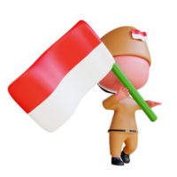 el indonesio independencia 3d icono es un indonesio estado evento como un símbolo de libertad y felicidad png