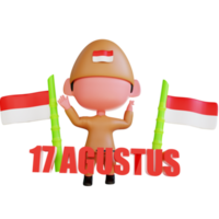 de Indonesisch onafhankelijkheid 3d icoon is een Indonesisch staat evenement net zo een symbool van vrijheid en geluk png