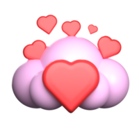 nuvem amor 3d ícone png