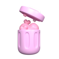 amor basura 3d icono png