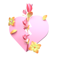 Broken Heart 3D Icon Illustration png