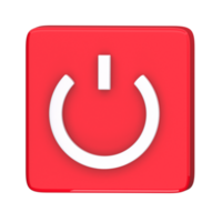 Power Button 3D Icon illustration png