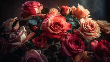 vibrante ramo de flores de multi de colores flores, Perfecto para un verano Boda generado por ai foto