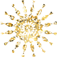 snöflinga skinande guld glitter form design element. gyllene Färg damm textur form för Semester dekoration, flygblad, affisch, hälsning kort, bakgrund, tapet. skinande måla form födelsedag illustration. png