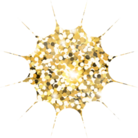 stella scintillare brillante oro luccichio forma design elemento. d'oro colore polvere struttura modulo per vacanza decorazione, volantino, manifesto, saluto carta, sfondo, sfondo. brillante dipingere compleanno illustrazione. png