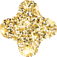 Star sparkle shiny gold glitter shape design element. Golden color dust texture form for holiday decoration, flyer, poster, greeting card, background, wallpaper. Shiny paint Birthday illustration. png