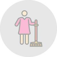 mujer de limpieza vector icono diseño